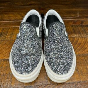 Vans slip on, black/purple glitter